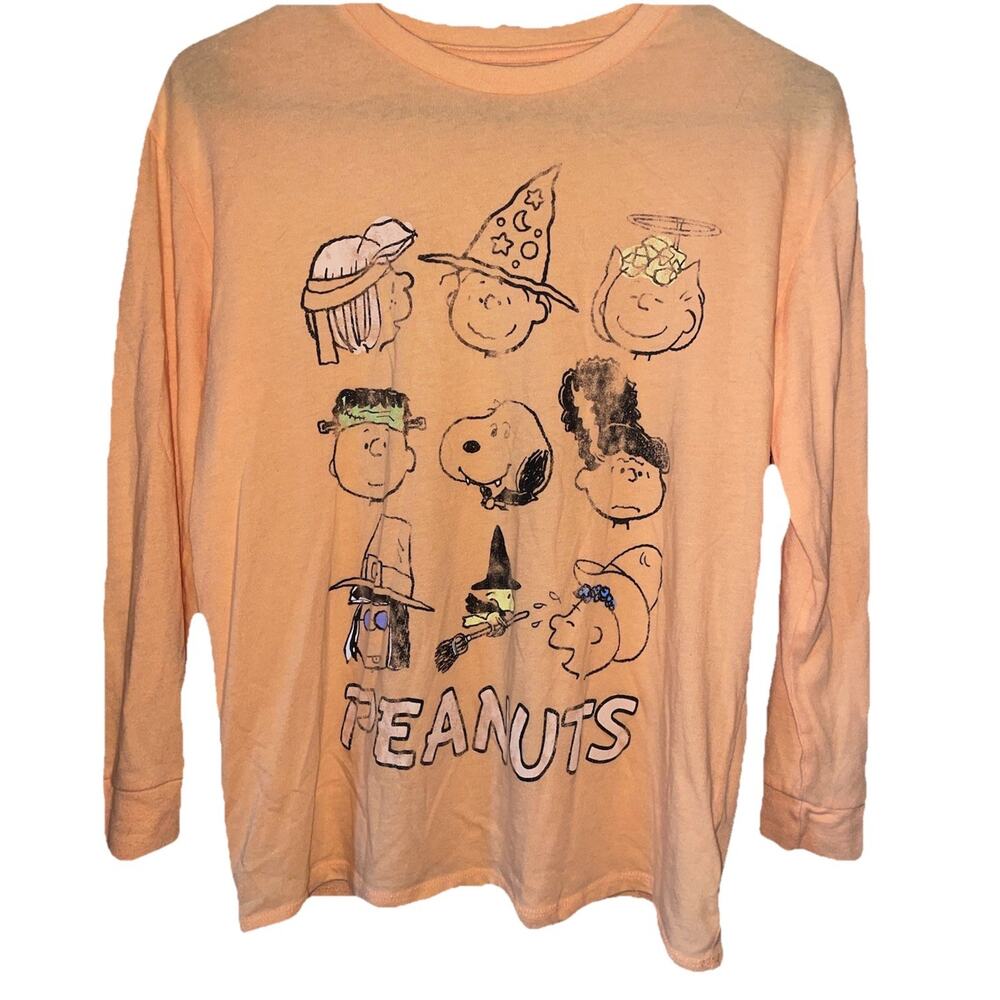 Kids Unisex Peanuts Character Halloween Long Sleeve Tshirt Sz 10/12